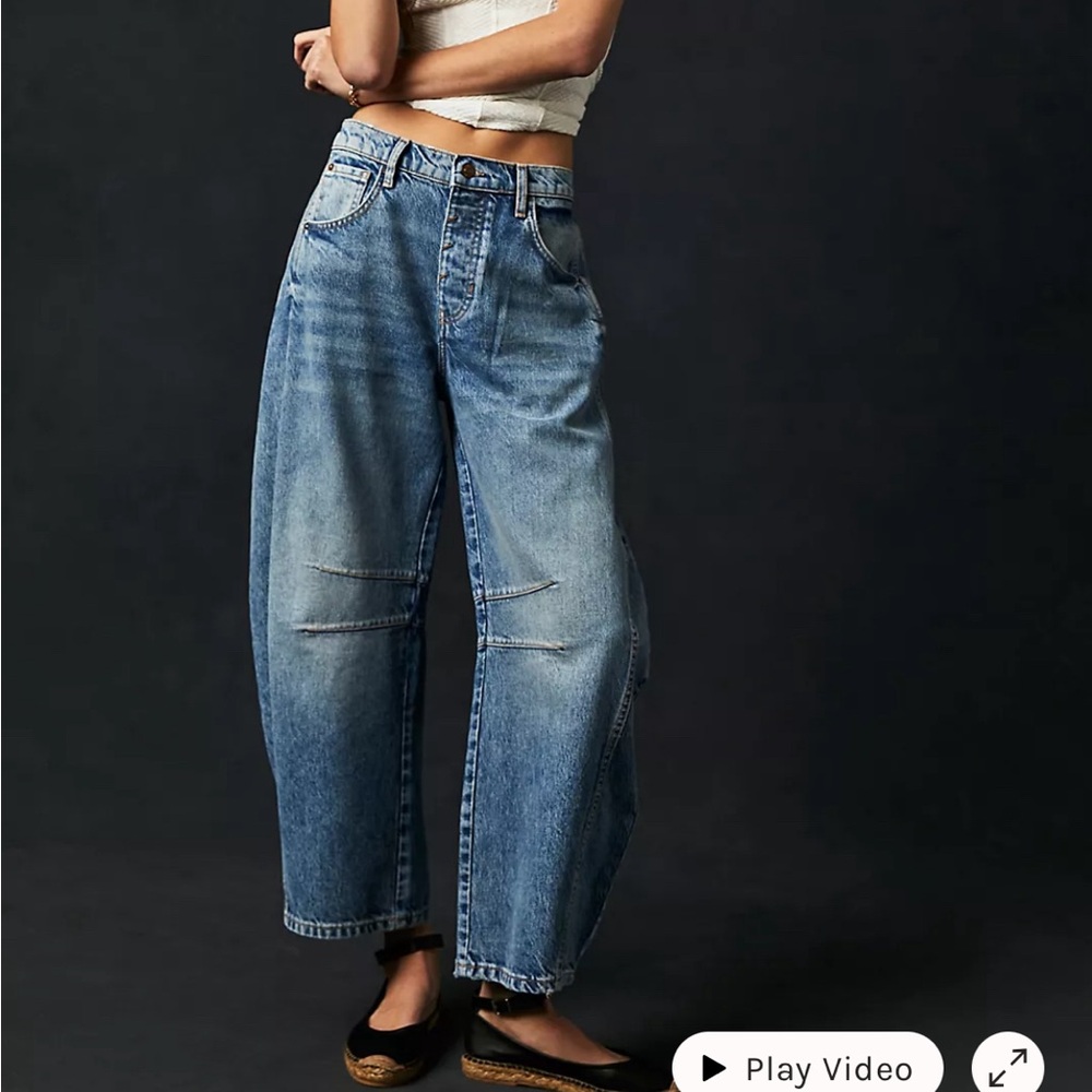 We The Free Good Luck Mid-Rise Barrel Jeans NWOT